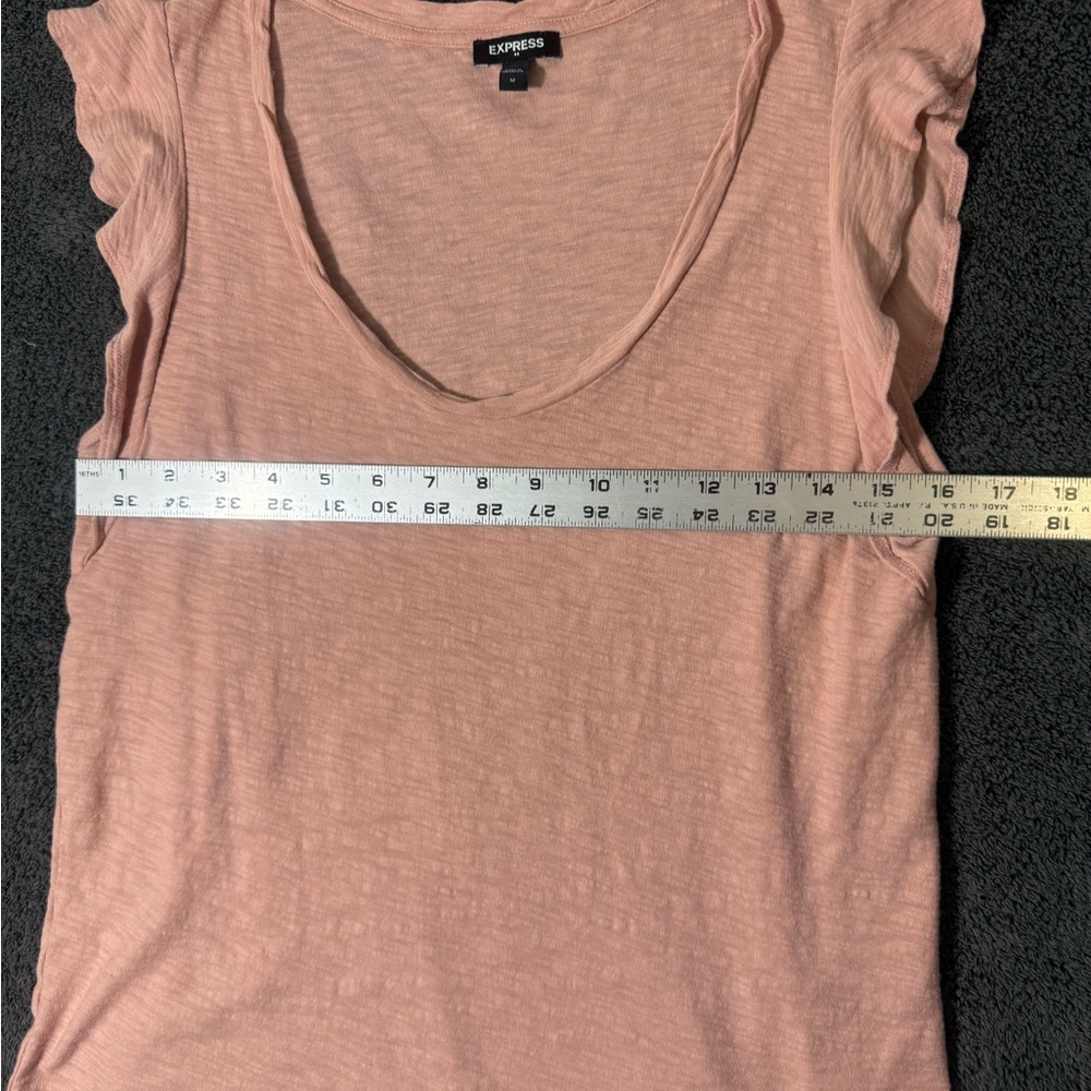 Express Light Pink Ruffle Sleeve Tank Top - Picture 3 of 4